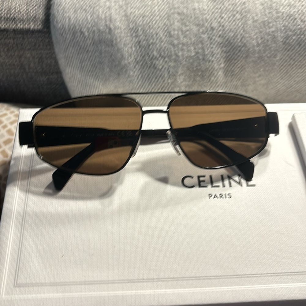Celine Metal Triomphe 57MM Pilot Sunglasses